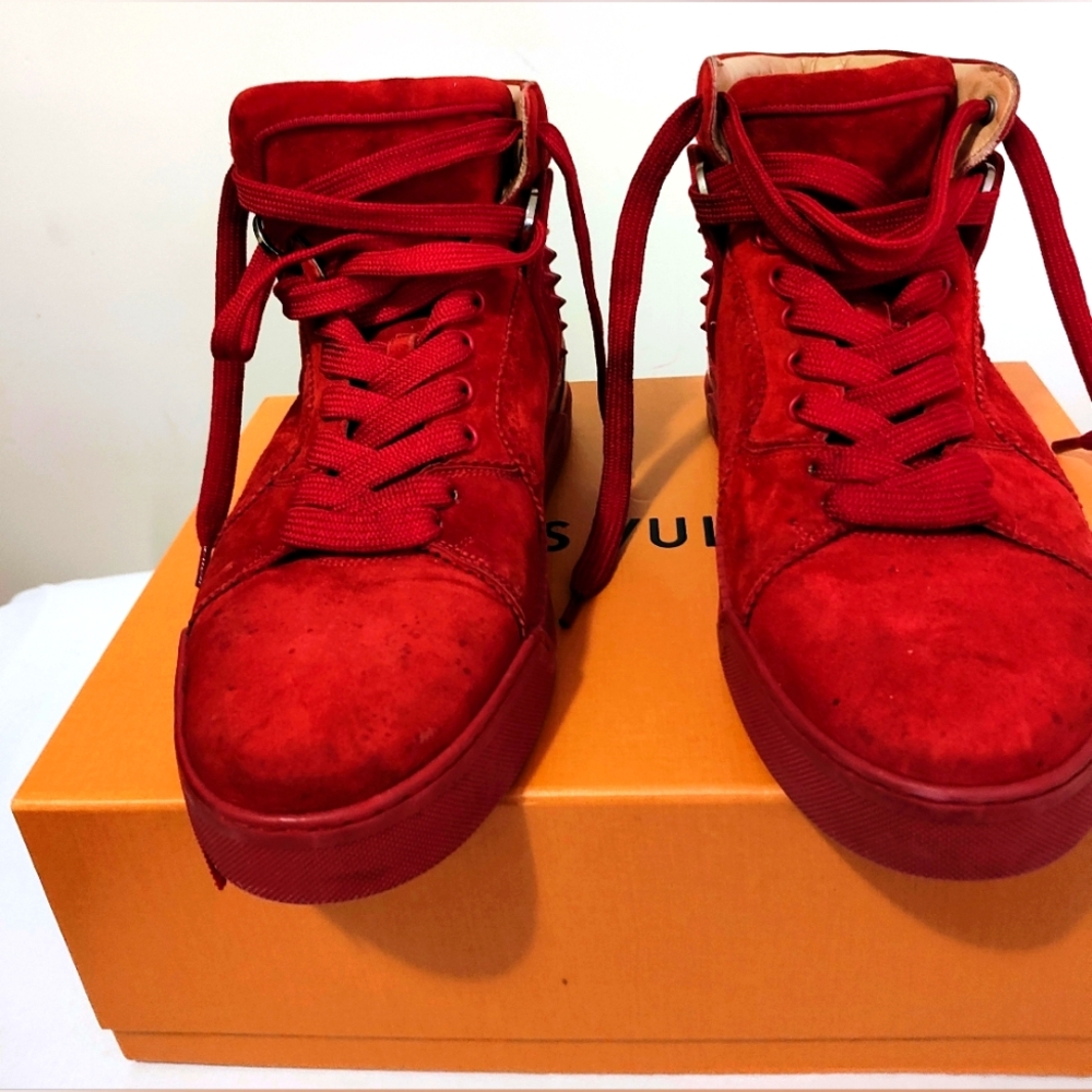Chrsitian Louboutin Men's Sneakers (Red) - Loubikick Flat Size 10:5(42:5)